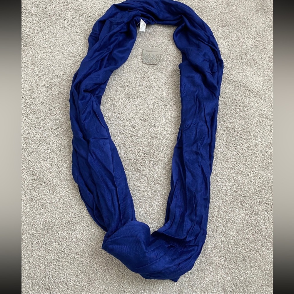World market royal blue infinitely rayon scarf